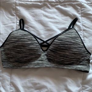 Black and white sports bra